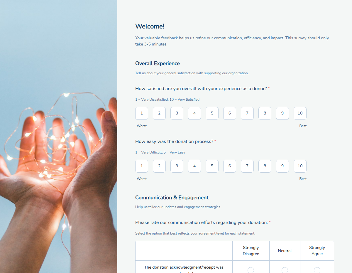 Donor Feedback Survey: Help Us Improve Our Impact