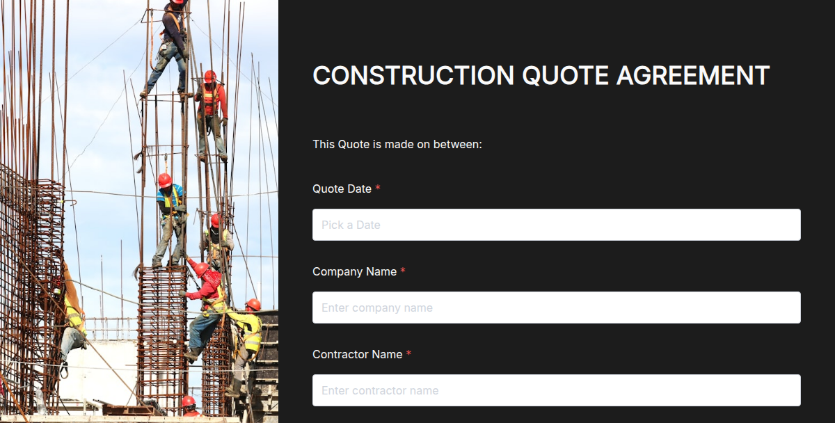 Construction Quote Agreement