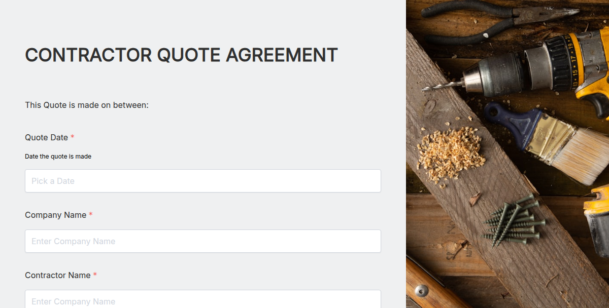 Contractor Quote Agreement 