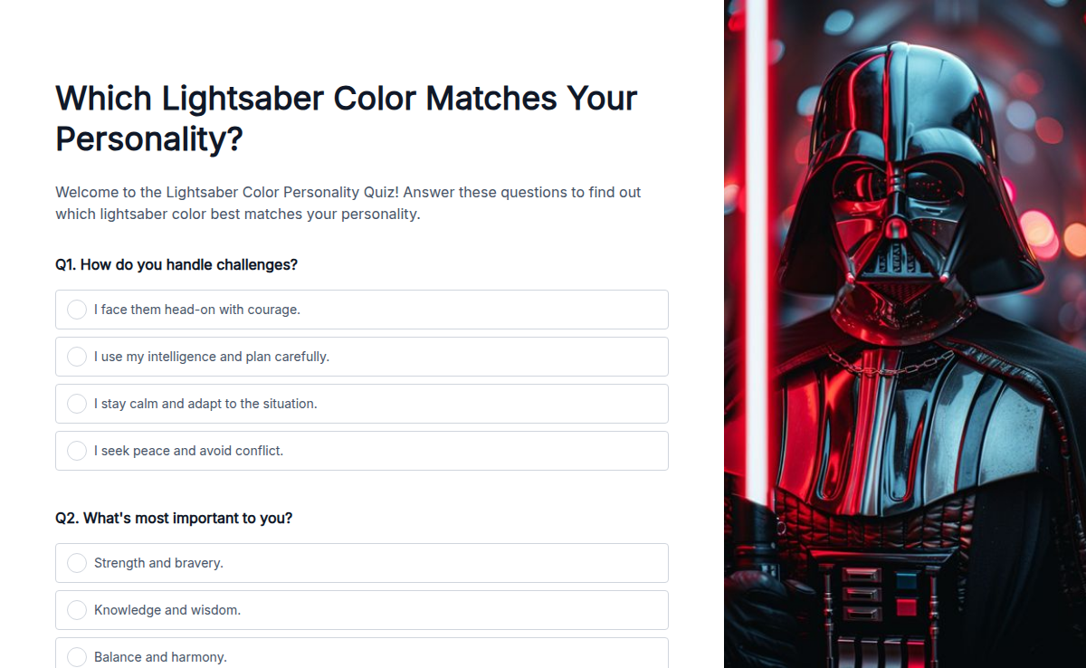 Lightsaber Color Quiz