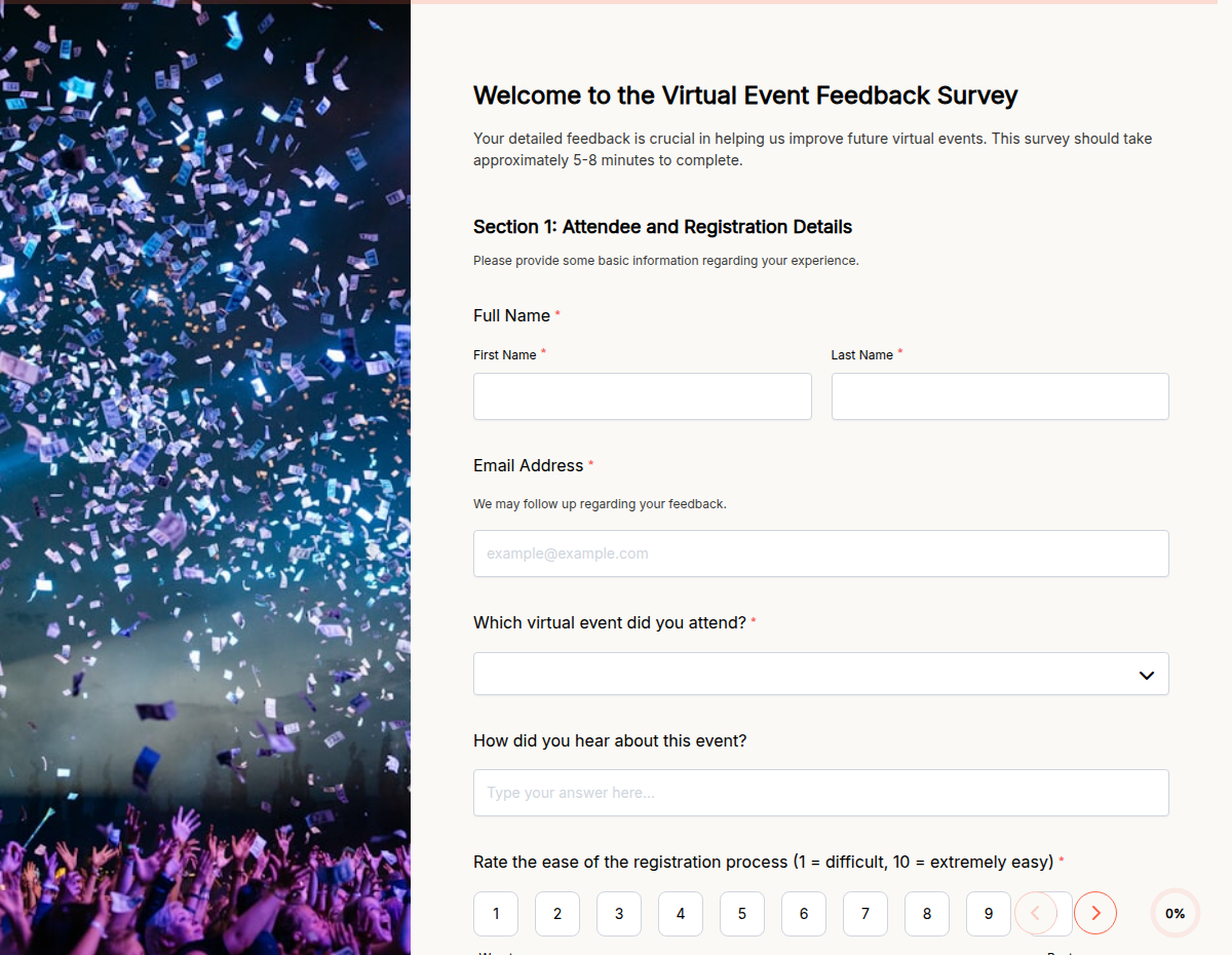Detailed Virtual Event Feedback Survey