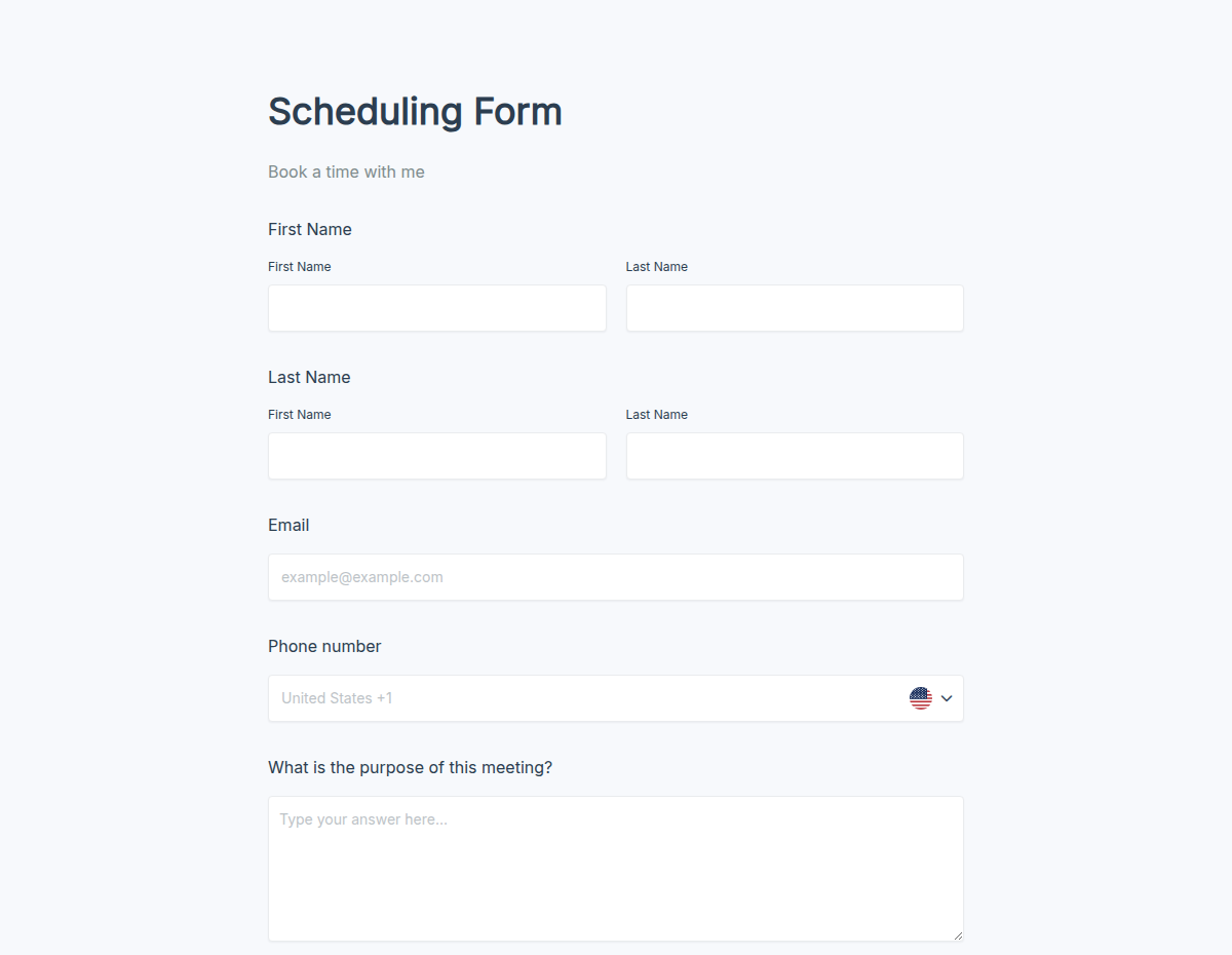 Scheduling Form