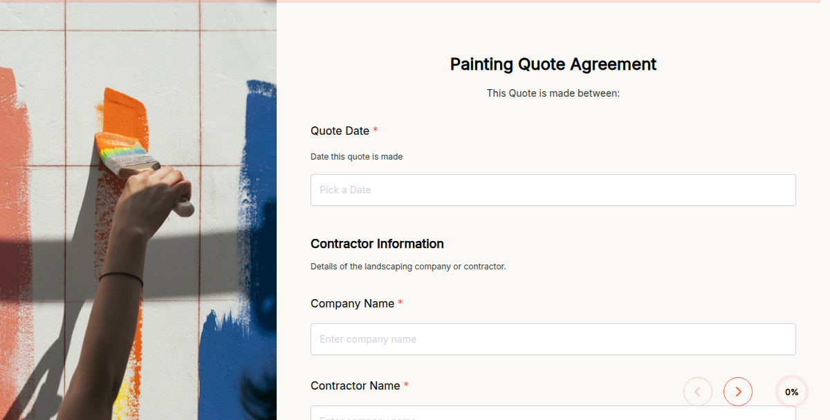 Painting Quote Agreement